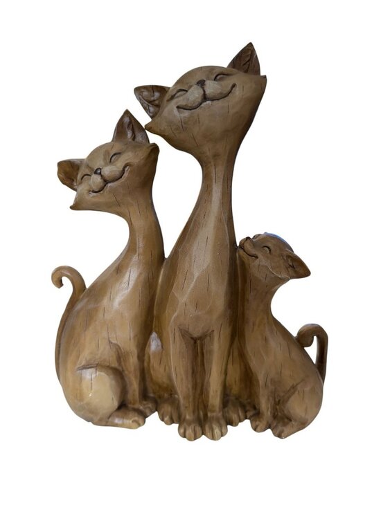 Wind & Weather Other - Wind & Weather Three Cats Sculpture  FelineFigurine Indoor Outdoor Resin